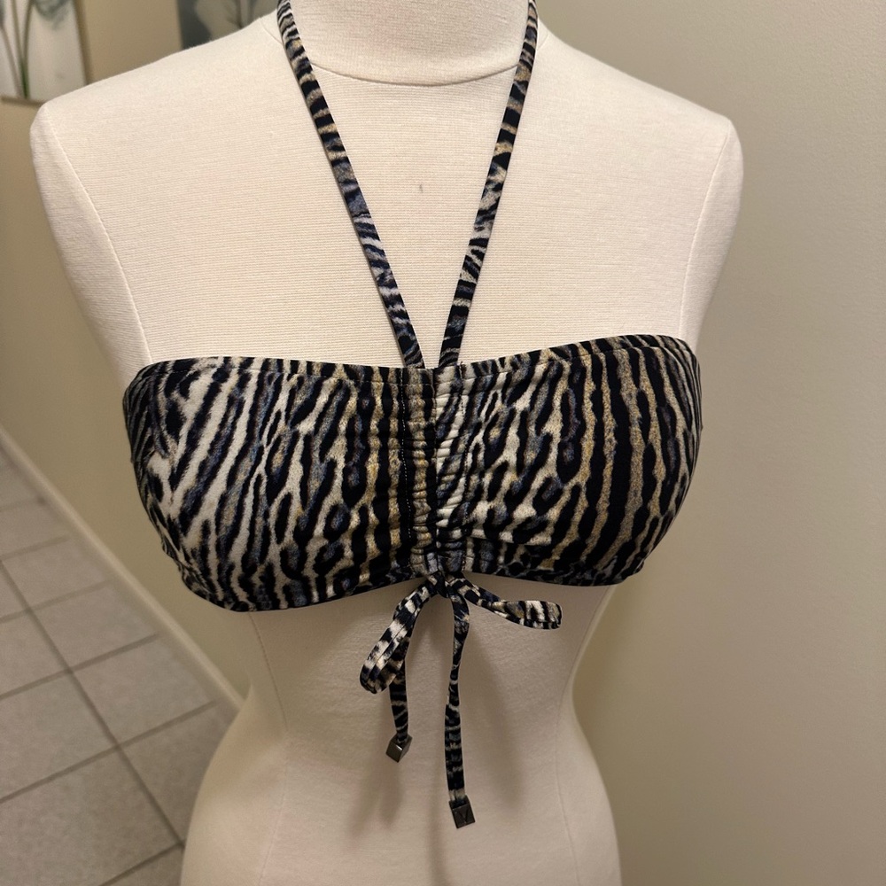 Animal Print Halter Bikini Top